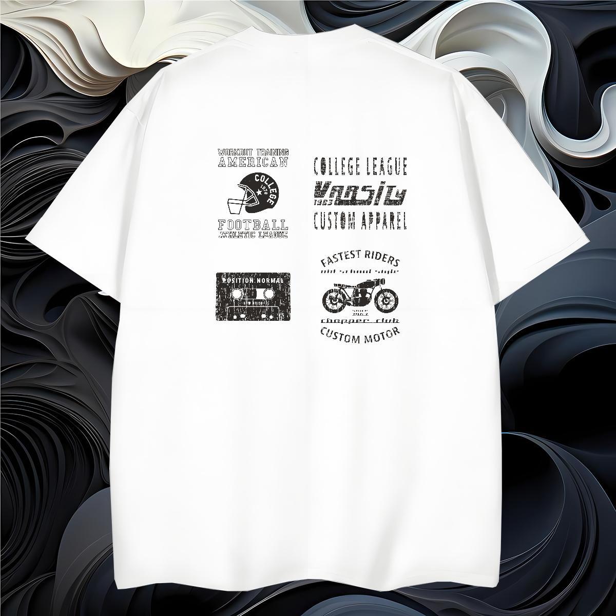 DIY Customized Mens T Shirts letter Tops 230g Pure Cotton Daily Wear Unisex Custom Anime Breathable Short Sleeve Men Tshirts