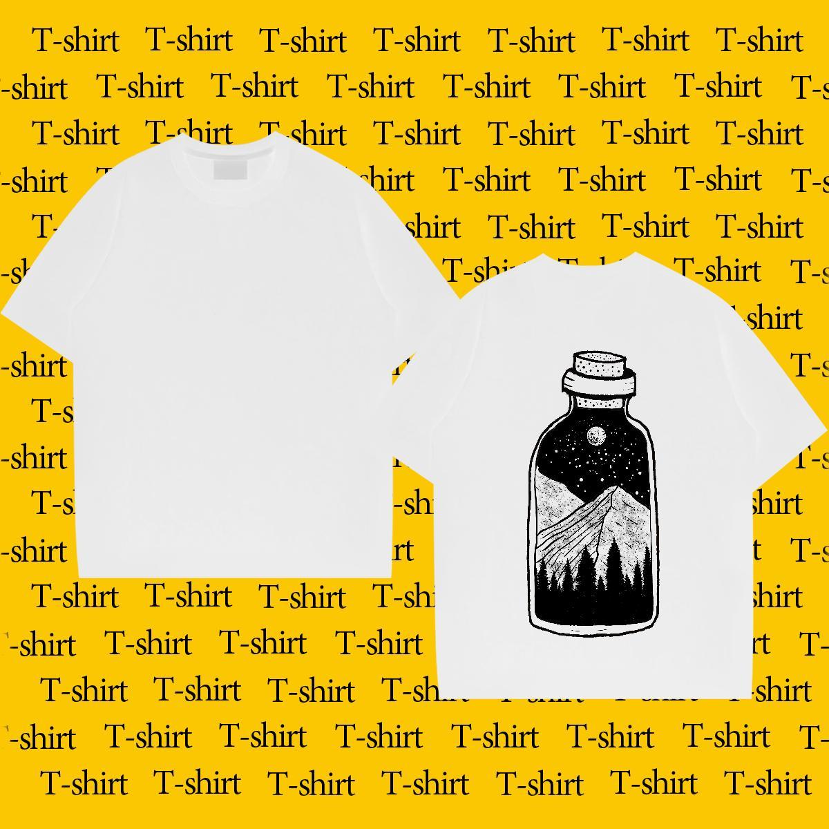 DIY Customized Man T Shirts mountains Tees 100% Cotton 230g Anime Printing Street Designer Black White Breathable Crew Neck Men Tops Tees