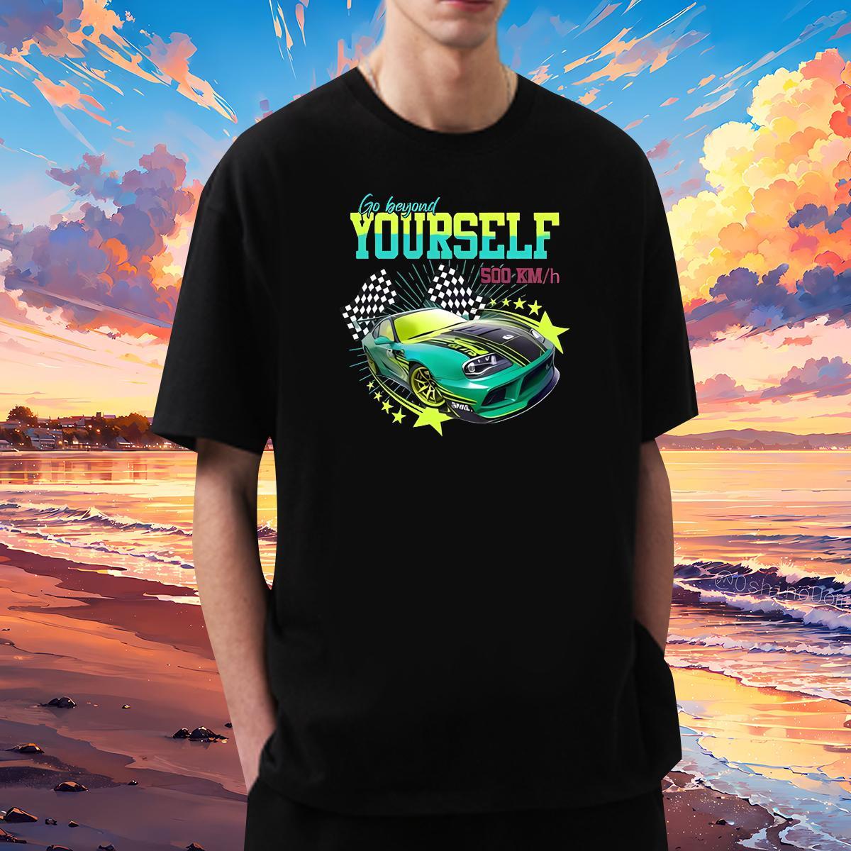 Custom T-Shirts car Tops Tees 230g 100% Cotton Street Wear Loose Fit Oversized 4XL Breathable Men Tees