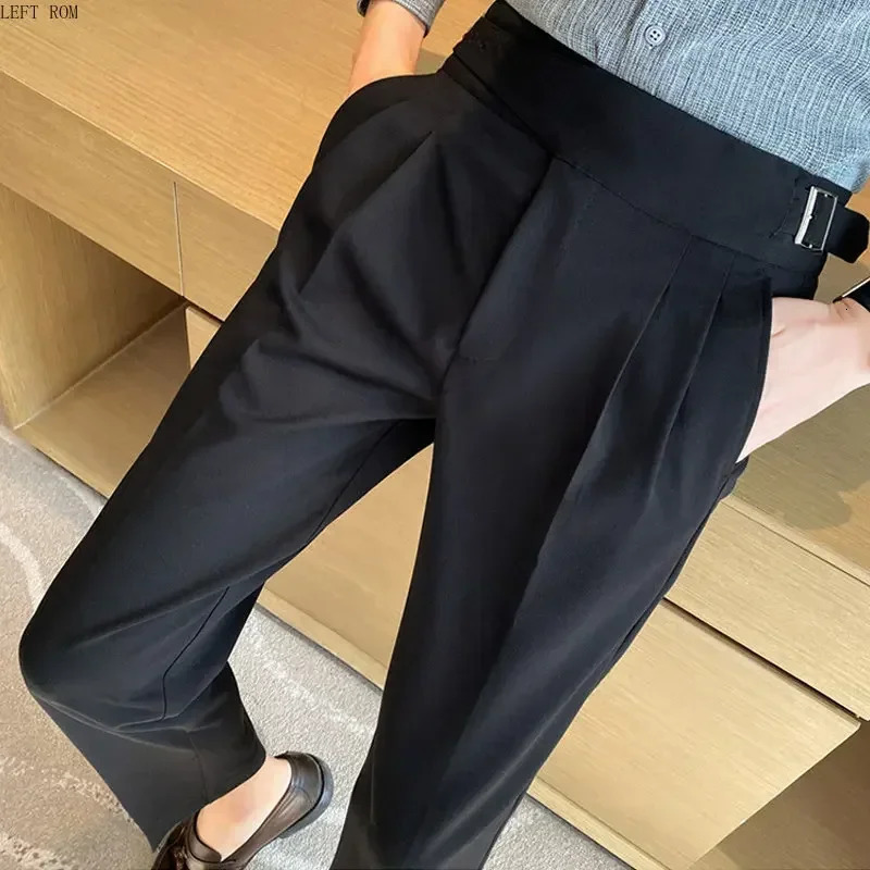 30 Color Mens Suit Pants Formal High Quality Business Fashion Casual Slim Fit Ankle Trouser Male Clothing Dress 240806