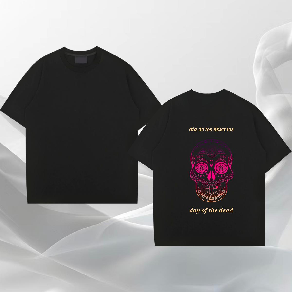 DIY Customized Men T Shirts skull Tops Shirt 230g Cotton Daily Wear Free Shipping Custom Big Size O-Neck Short Sleeve Men Clothes T-Shirt
