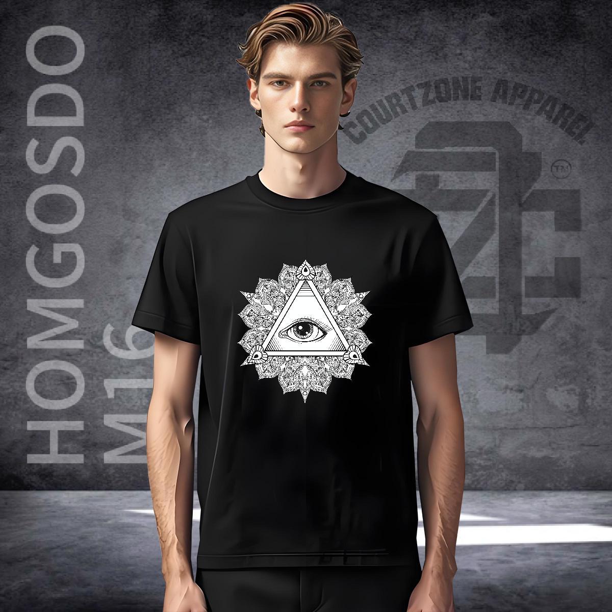Free Shipping T Shirt For Man eye of the devil Tees Shirts 230g Cotton Hip Hop Cool Design Anime Crew Neck Men Tops Tees