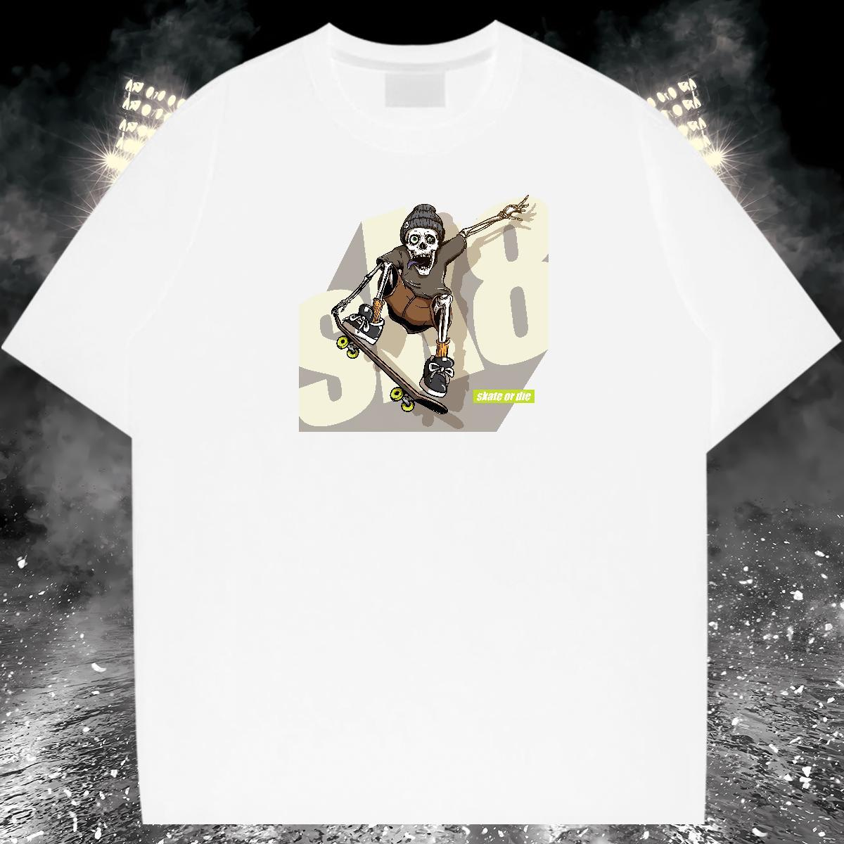 Classic Casual T-Shirts skateboarding Tops Shirt 100% Cotton 230g Street Soft Plus Size Custom Breathable Crew Neck Men Clothes T-Shirt