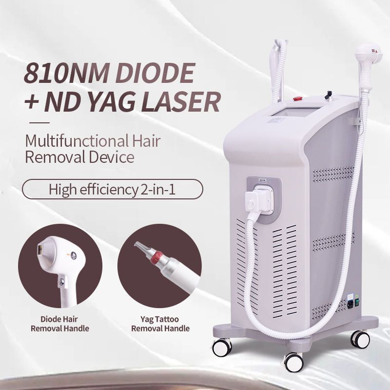 Dual Handles Powerful Diode Laser 810nm Hair Removal Permanent Depilation Picosecond Tattoo Eyebrow Washing Carbon Peel Acne Freckle Remove Equipment