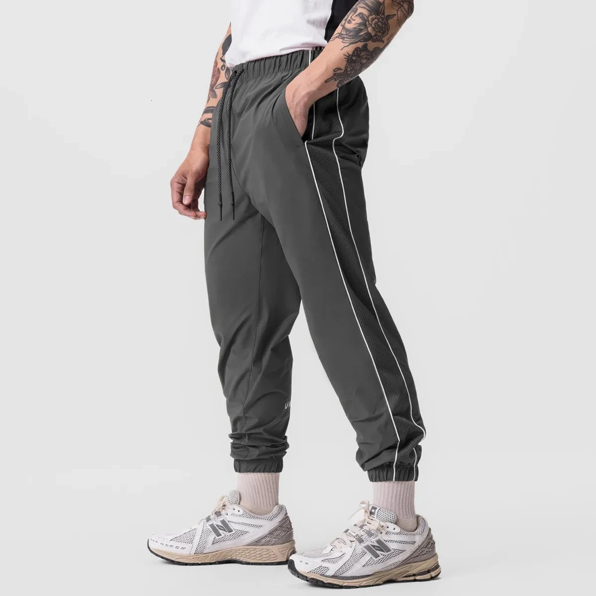 Black Loose Casual Pants Men Joggers Gym Fitness Sweatpants Running Sports Quick Dry Trousers Male Training Sportswear Bottoms 240806