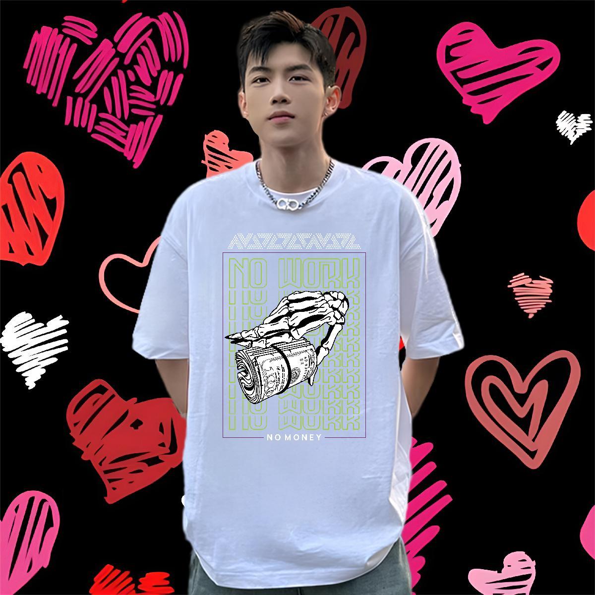 Brand Man T Shirts skull Top Tees 100% Cotton 230g Outdoor Free Shipping Floral Print O Neck Short Sleeves Men Clothes T-Shirt