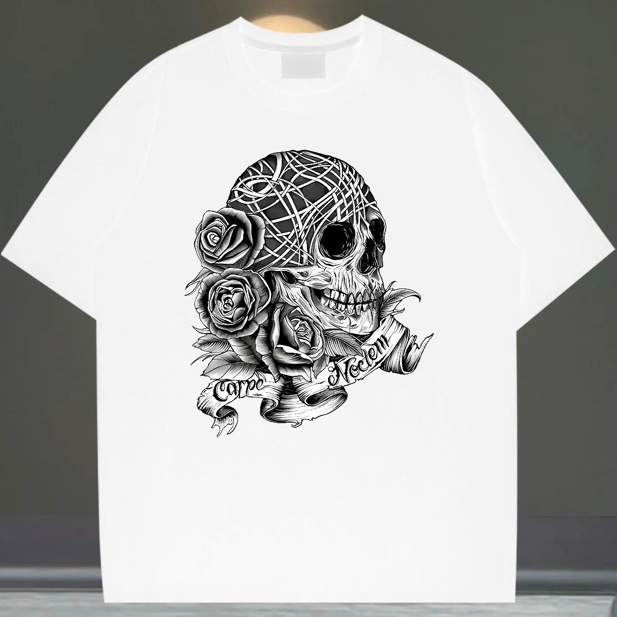 Wholesale Men T Shirts flower Tees Shirts 230g Cotton Street Cool Design Anime Print Breathable Soft Men Tees