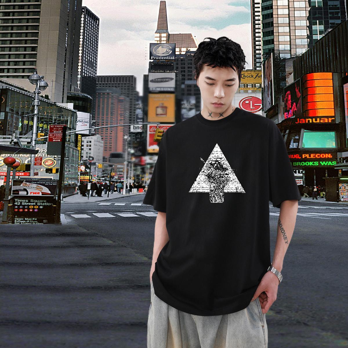 Classic Mens T Shirts eye of the devil Top Tees 230g Cotton Casual Daily Wear Free Shipping Custom Anime Breathable Crew Neck Men Tshirts