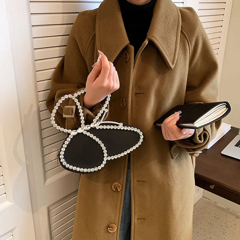 Sparkling Diamond Butterfly Glitter Evening Bag Handbag and Wallet 2023 Fashion Womens Wedding Party Clutch High Quality 240806Z