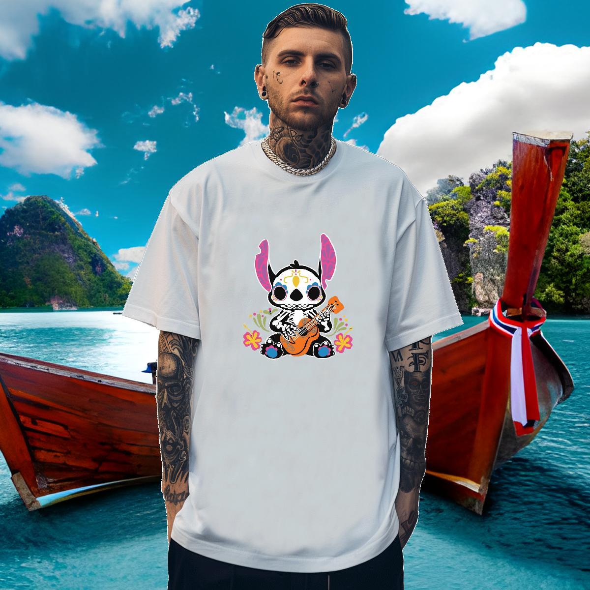 Classic T Shirt For Man skull Clothes 100% Cotton 230g Casual TOP Quality Oversized Short Sleeve O-Neck Men Tshirts