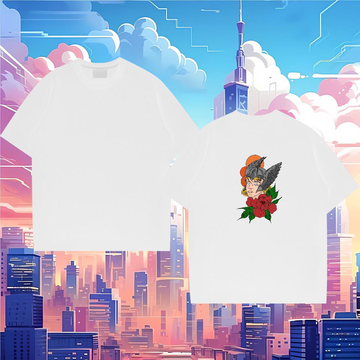 Wholesale T-Shirts for Men portrait Wear 230g Cotton Anime Printing Street Classic Asian Size Round Neck Short Sleeve Tshirts
