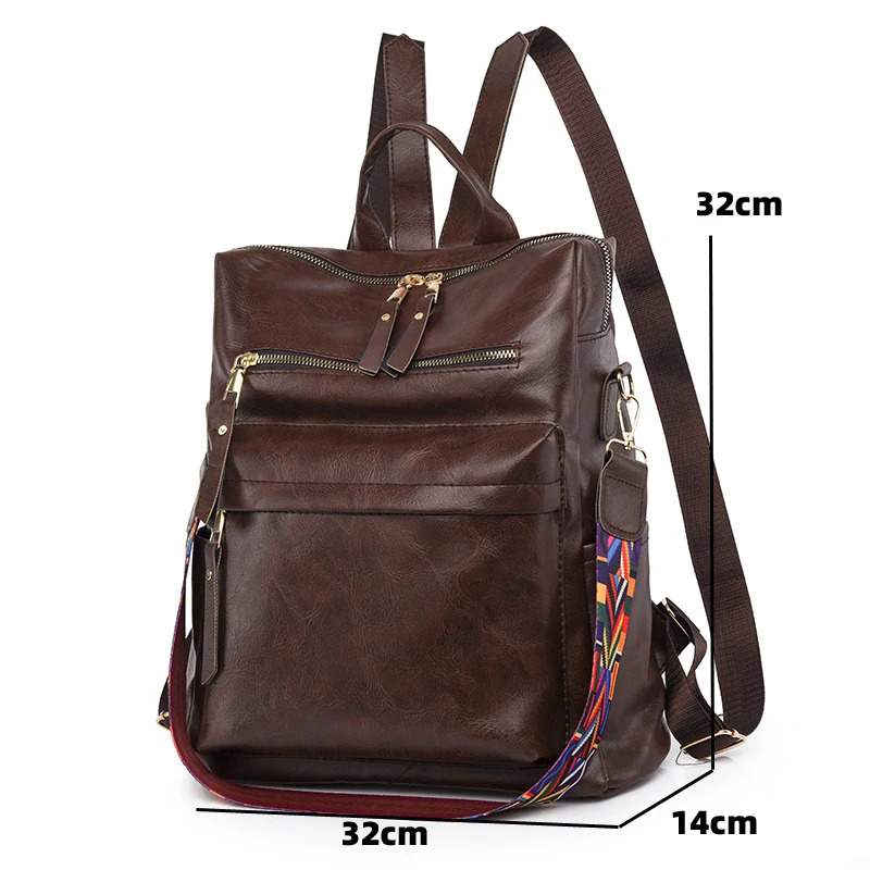 Women High Quality Leather Backpack Multifunction Shoulder designer bag School Bags for Teenager Girls Bagpack Mochila 240806