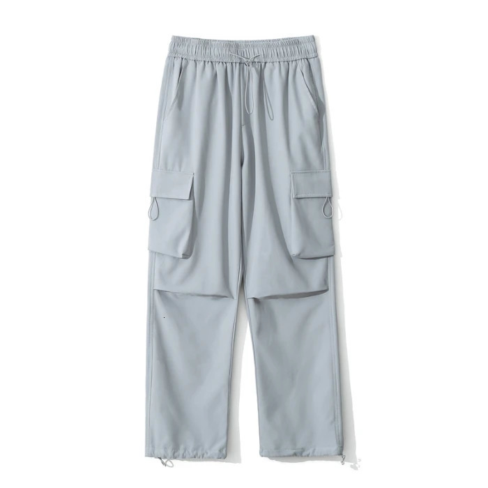 Men Plus Size 4XL Red Purple Gray Blue Summer Pants Male Casual Elastic Waist Lightweight Thin Comfortable Cargo Trousers 240806