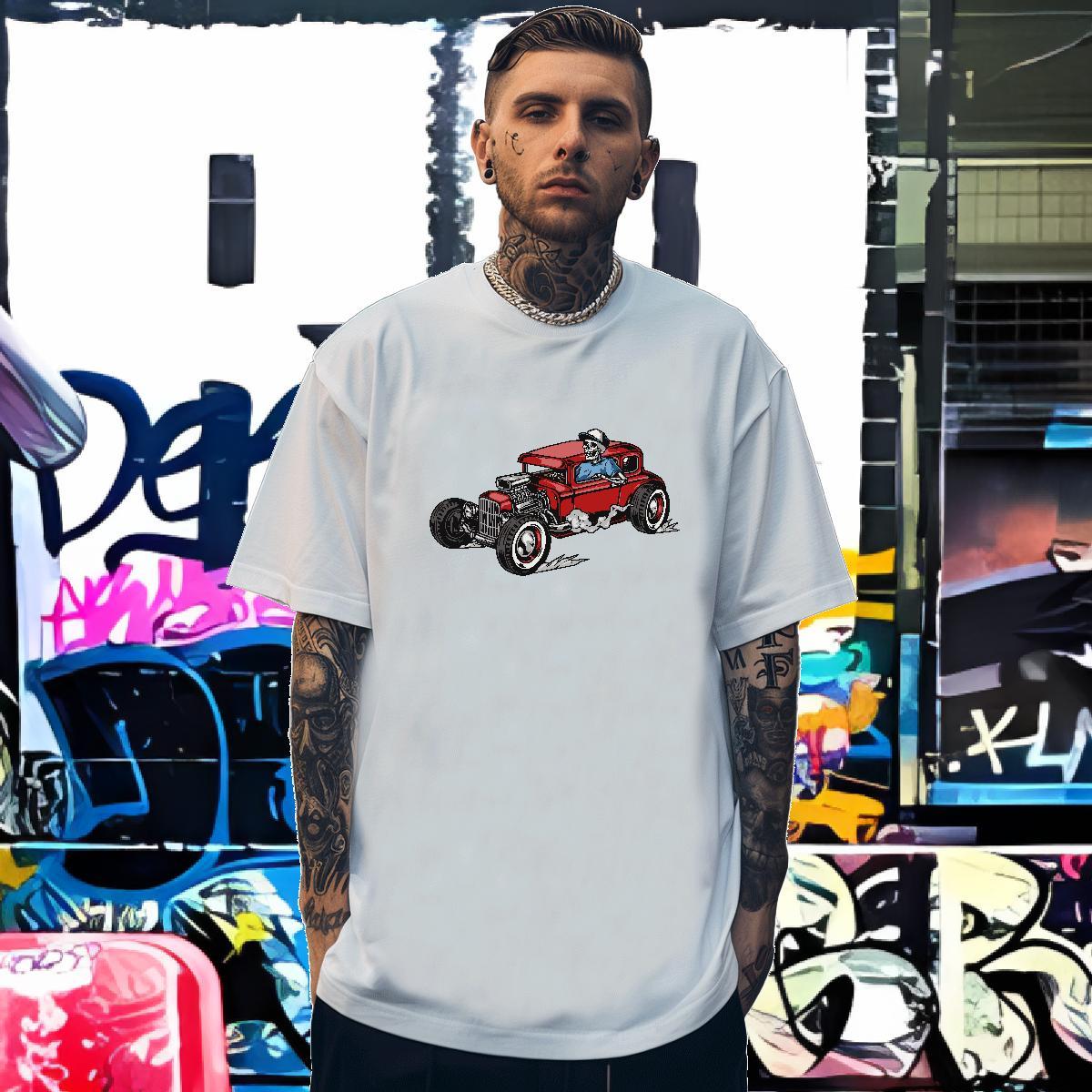 Fashion Designer T Shirt For Man skull Tops Tees 230g Cotton Outdoor Brand Black Oversized Short Sleeve Soft Men Clothes T-Shirt