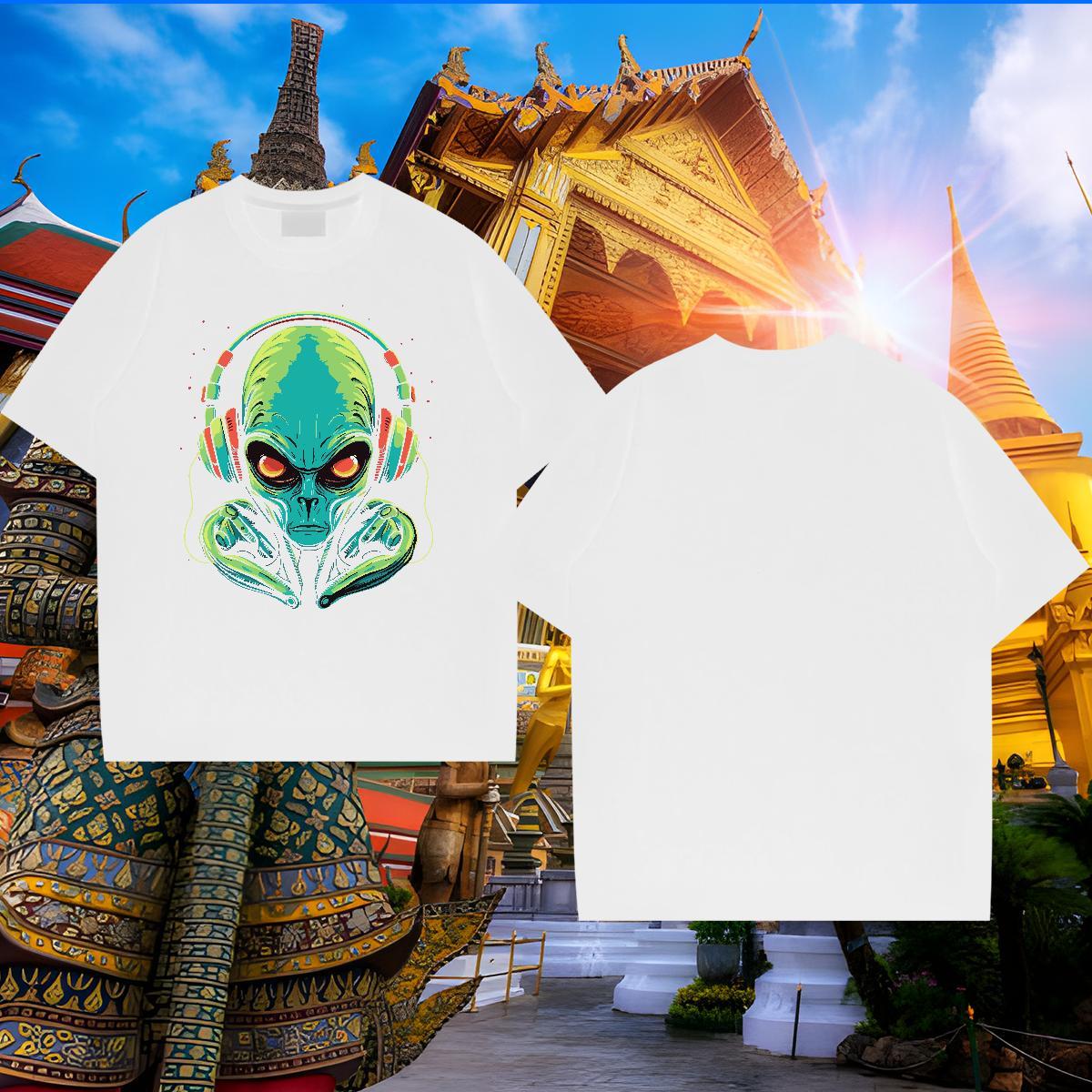 New T shirt ET Clothes 230g Cotton Street Wear Comfortable Oversized O-Neck Short Sleeve Men Clothes T-Shirt