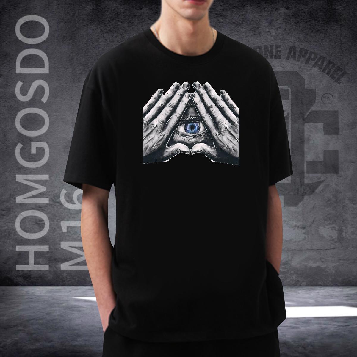 Factory Direct Man T Shirts eye of the devil Tops Tees 230g Cotton Street Loose Skull Breathable Men Tops Tees