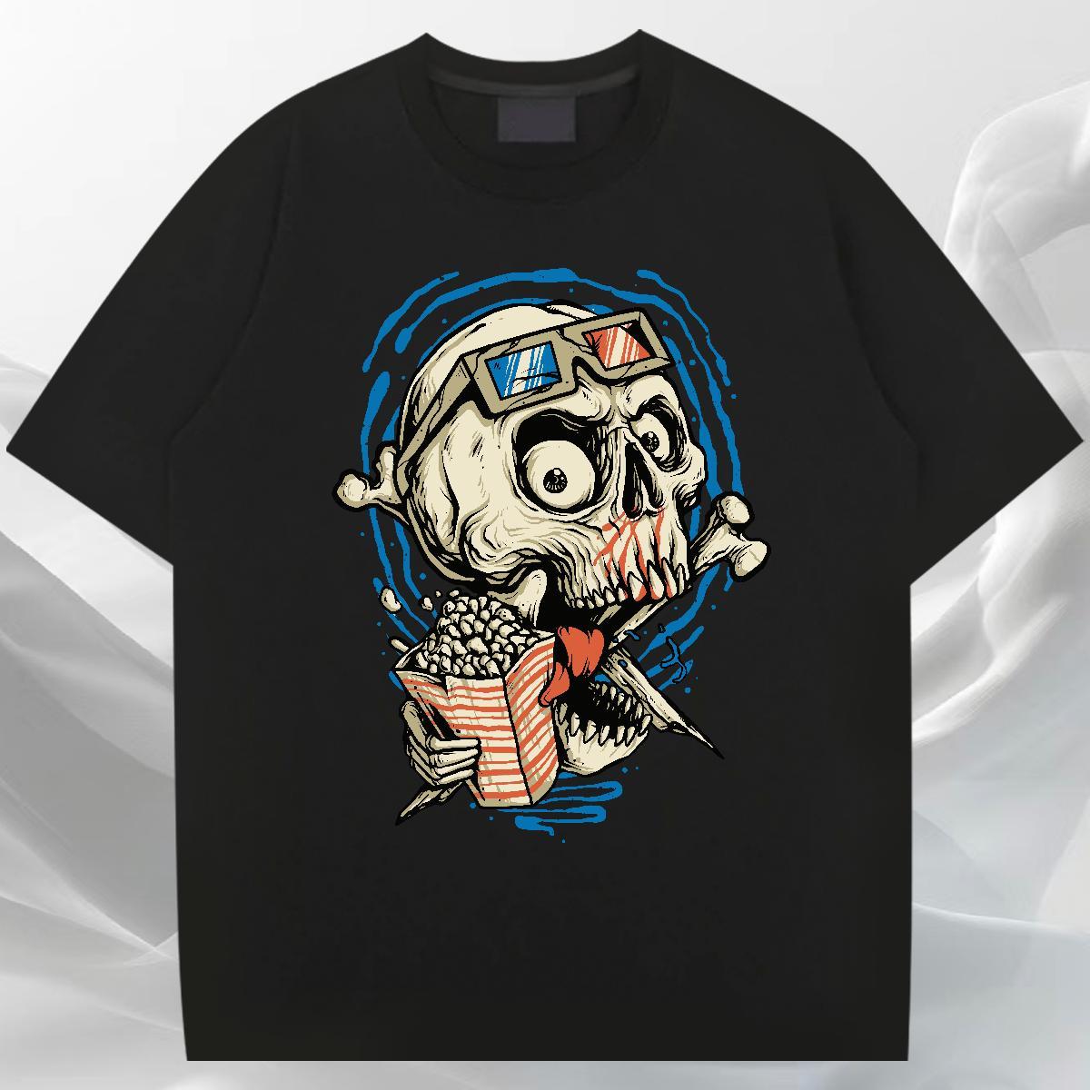 Factory Direct Man T Shirts skull Polos 230g 100% Cotton Casual Wholesale Custom Anime Round Neck Short Sleeve Men Clothes T-Shirt