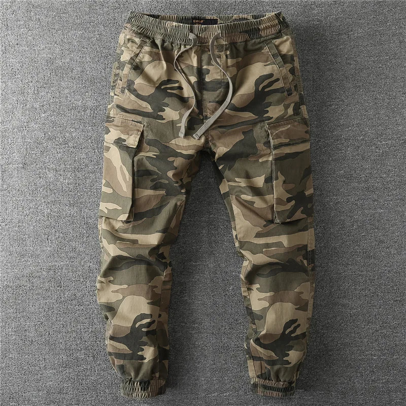 Camouflage Cargo Pants Men Casual Loose Sweatpant for Men High Quality Mens Joggers Drawstring Trousers 240806