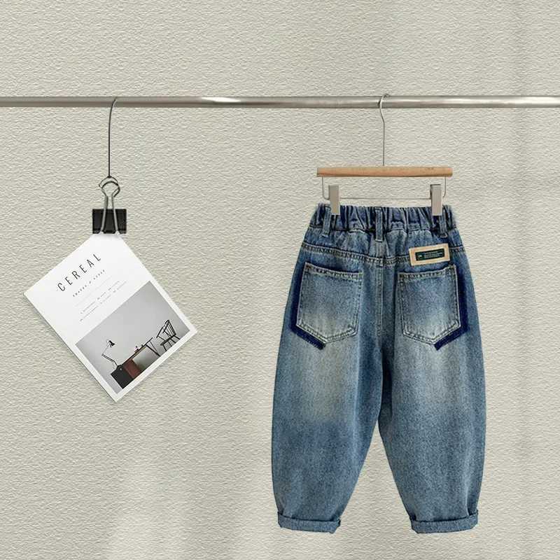 Jeans Boys Jean Pants Long Trousers Cotton 2024 Sweet Spring Autumn Babys Kids Pants Teenagers Outwear High Quality Childrens Clothi