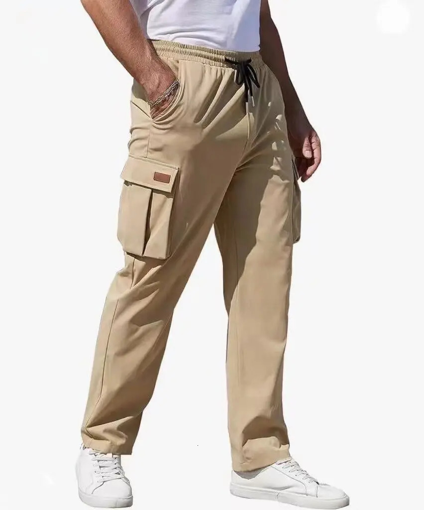 Mens loose straight leg workwear pants mens spring and autumn American style draped wide 240806