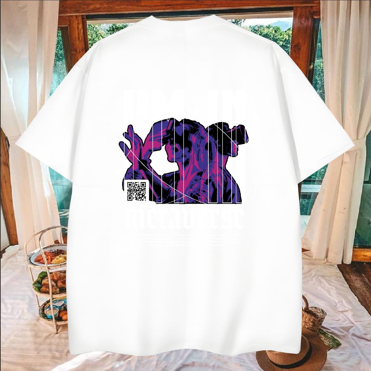 Classic Men T Shirts letter Clothings 230g Pure Cotton Street Casual Unisex DIY Printed Short Sleeve O-Neck Men Tshirts