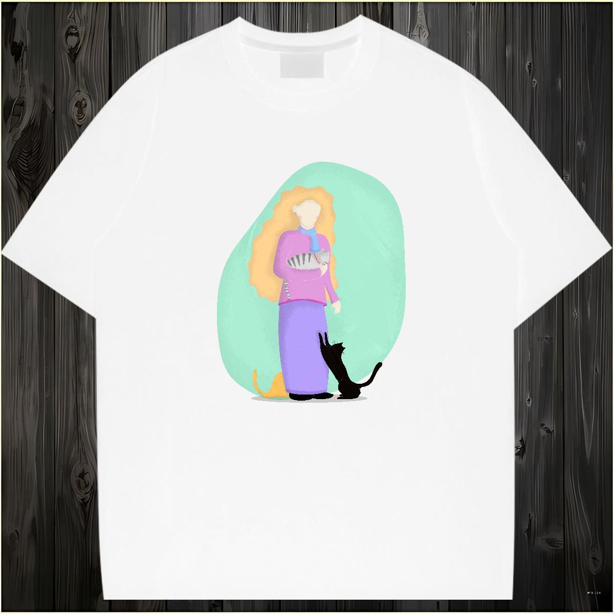Fashion T shirt portrait Tops 100% Cotton 230g Hip Hop Free Shipping Black Oversized Breathable Men Tops Tees