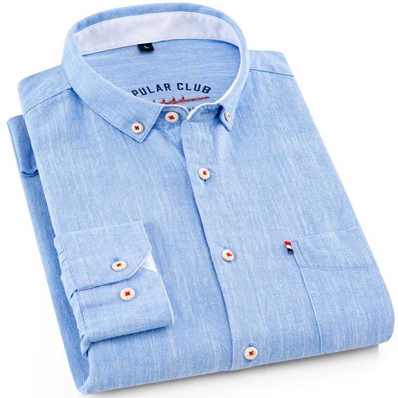 Mens Classic Cotton Linen Long Sleeve Shirts Japanese Style Comfortable Breathable Casual Fashion Slim Button Down Washed ShirtsM240807