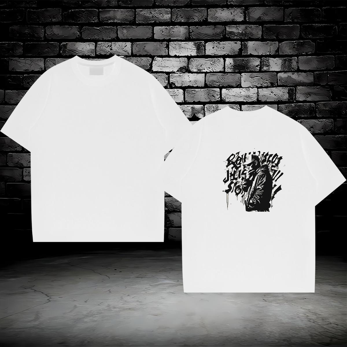 Customized Mens T Shirts character Clothings 230g Pure Cotton Casual Daily Wear Loose Fit DIY Printed O-Neck Short Sleeve Mens Tshirts