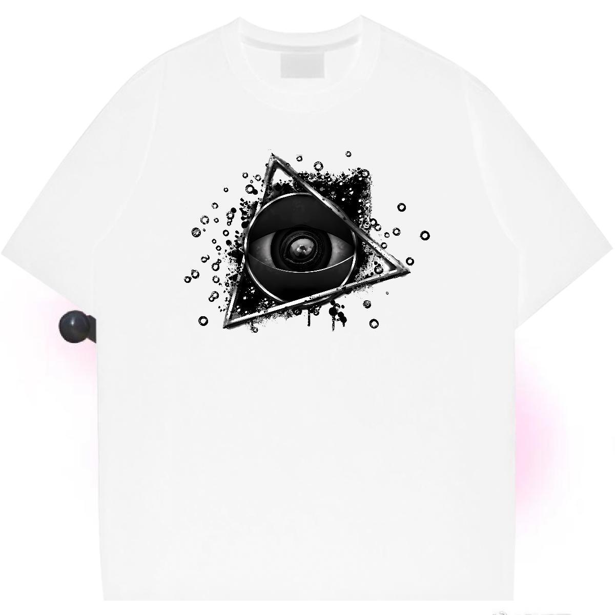 Factory Direct T Shirts Men eye of the devil Tees Shirts 100% Cotton 230g Casual Beach Brand Custom Print Oversized Breathable Crew Neck Men Clothes T