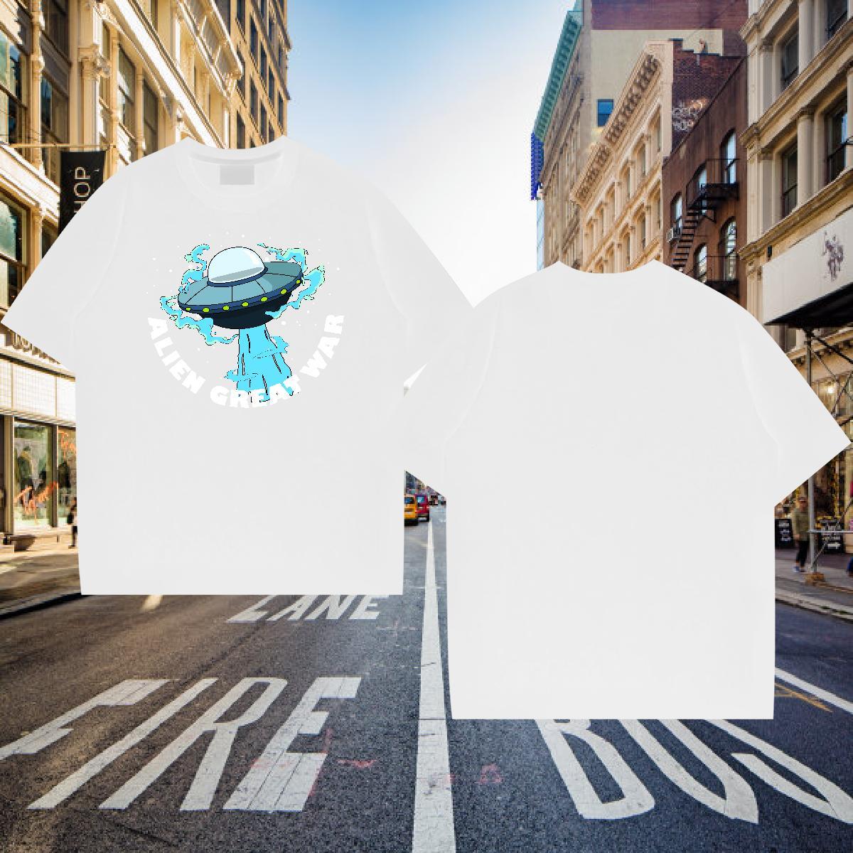 DIY T Shirts Men ET Tee Shirt 100% Cotton 230g Sports Casual Comfortable Graphic O-Neck Short Sleeve Men Clothes T-Shirt