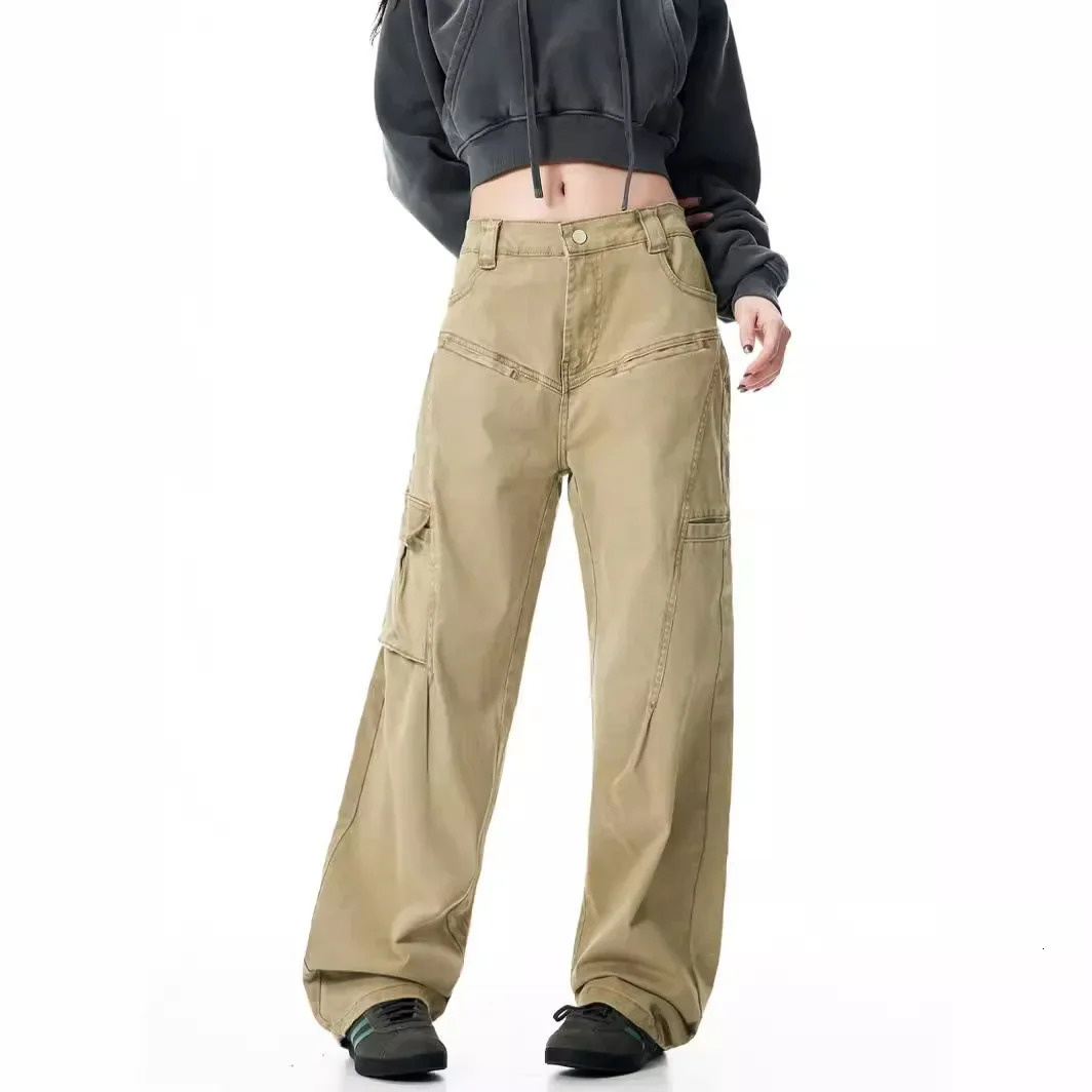 Vintage Twill Cotton American Style Casual Pants Loose Fit Bell Bottoms For Men Trendy Long Wear Autumn Winter 240806