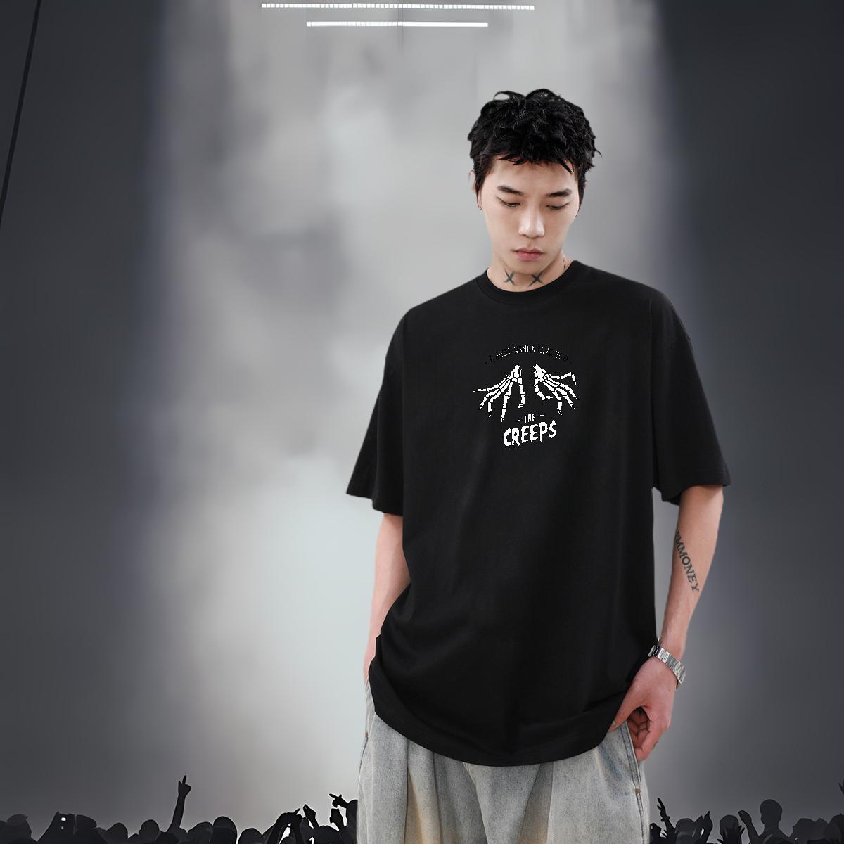 DIY Customized T-Shirts skull Top Tees 230g Pure Cotton Spring Summer Cool Design Custom Anime Short Sleeve O-Neck Men Clothes T-Shirt