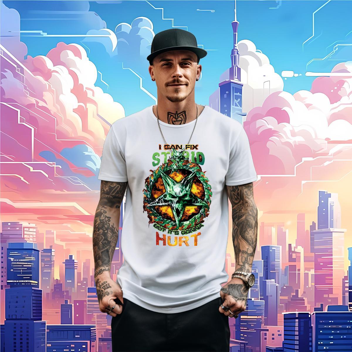 2024 New T Shirts Men skull Tshirts 100% Cotton 230g Street wear Hip Hop TOP Quality Custom Cartoon Breathable Soft Tshirt for Man Woman
