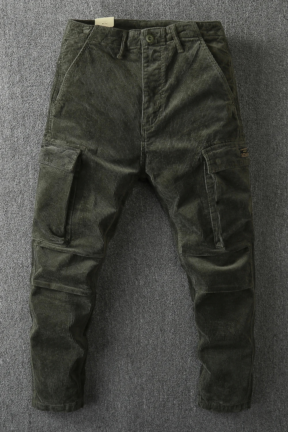 366# Winter American Retro Heavyweight Corduroy Cargo Pants Mens Fashion Washed Mutipocket Loose Casual Straight Trousers 240806