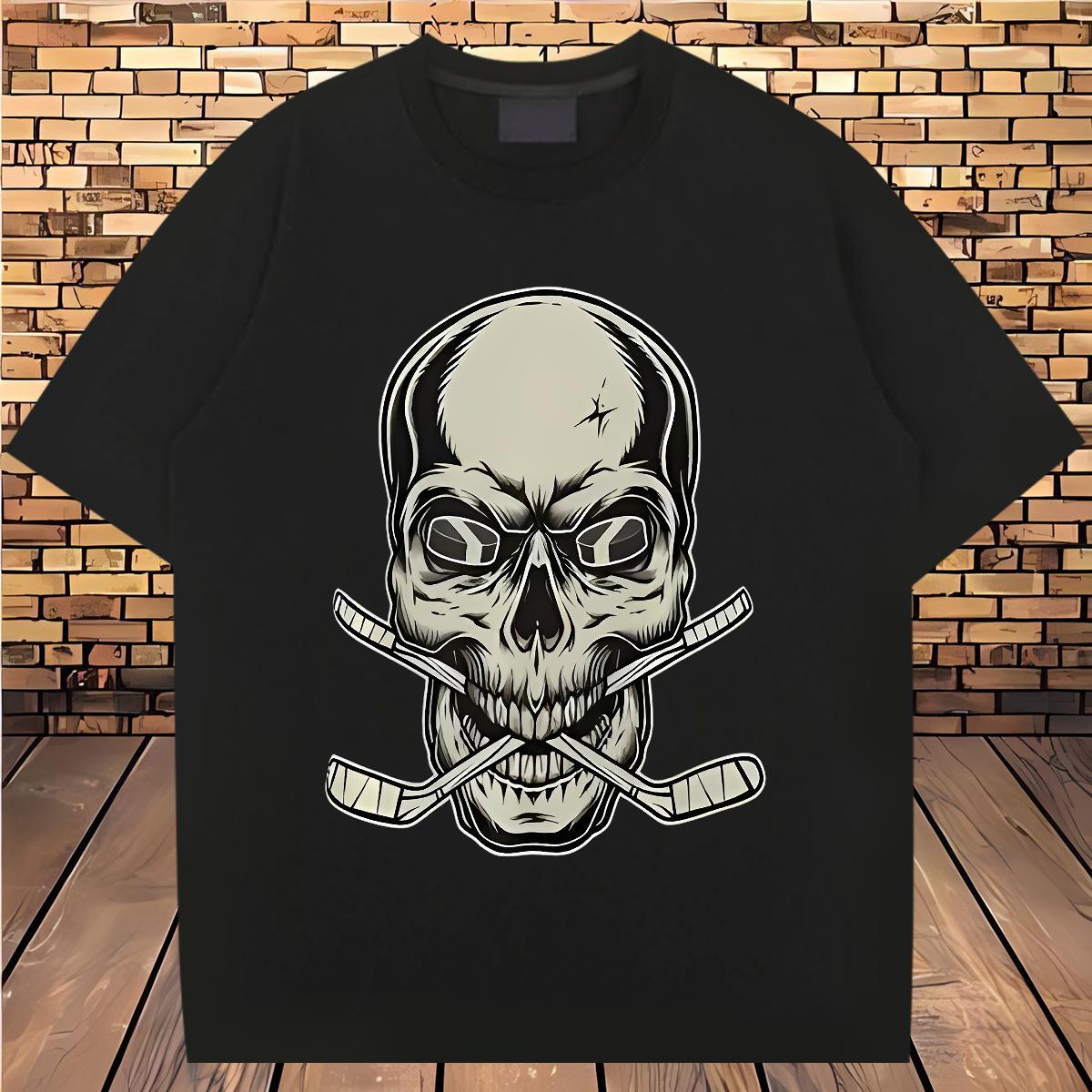 2024 Designer T-Shirts skull Wear 230g Pure Cotton Hip Hop Street High Quality DIY Printed Crew Neck Breathable Mens Tshirts