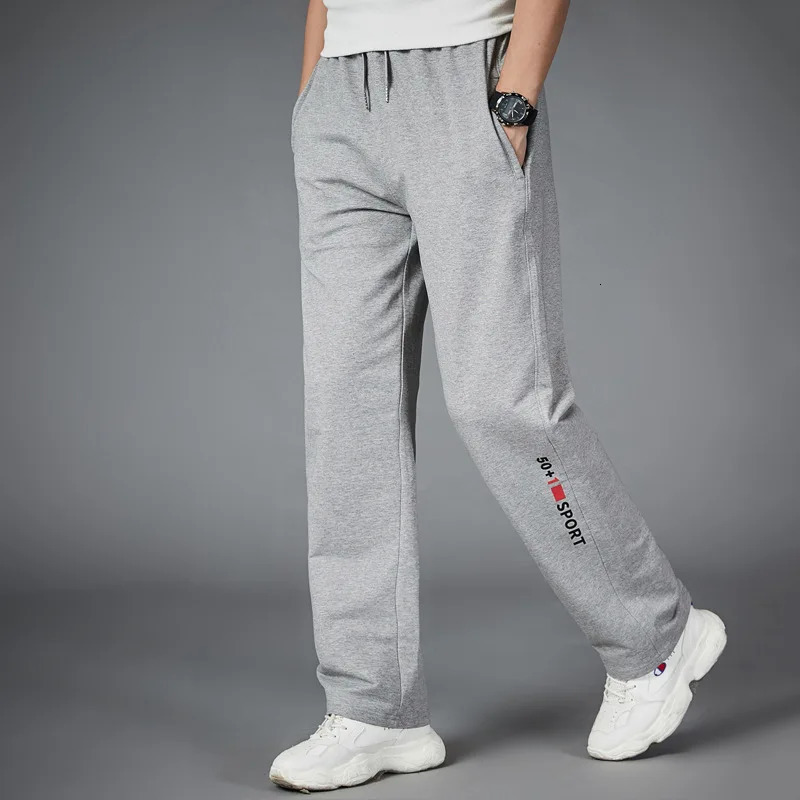 Men Running Pants Joggers Sweatpant Spring Autumn Jogging Sport Trousers Loose Gym Fitness Straight Breathable Active 5XL 240806