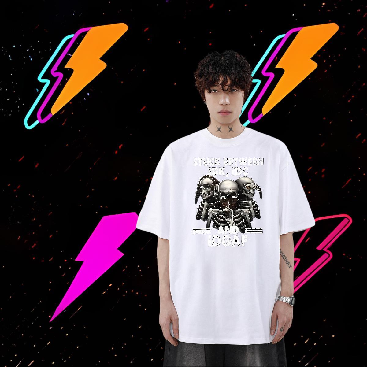 Designer Fashion T Shirt For Man skull Tee Shirt 230g Cotton Sports Casual Cool Floral Print Short Sleeve Soft Men Tees