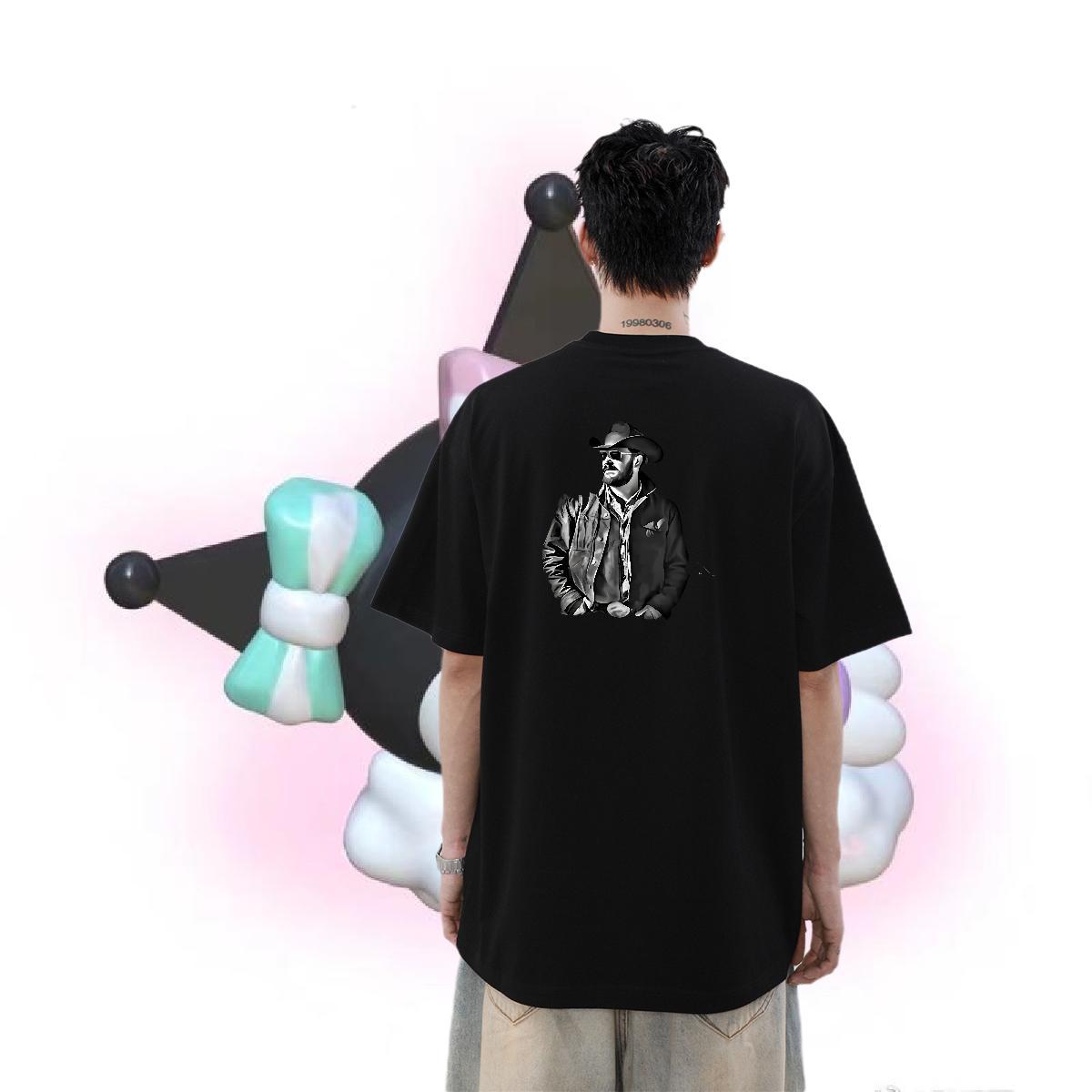 2024 Designer T-Shirts character Clothes 230g Pure Cotton Sport Loose Anime Print Short Sleeve Soft Couples T Shirts