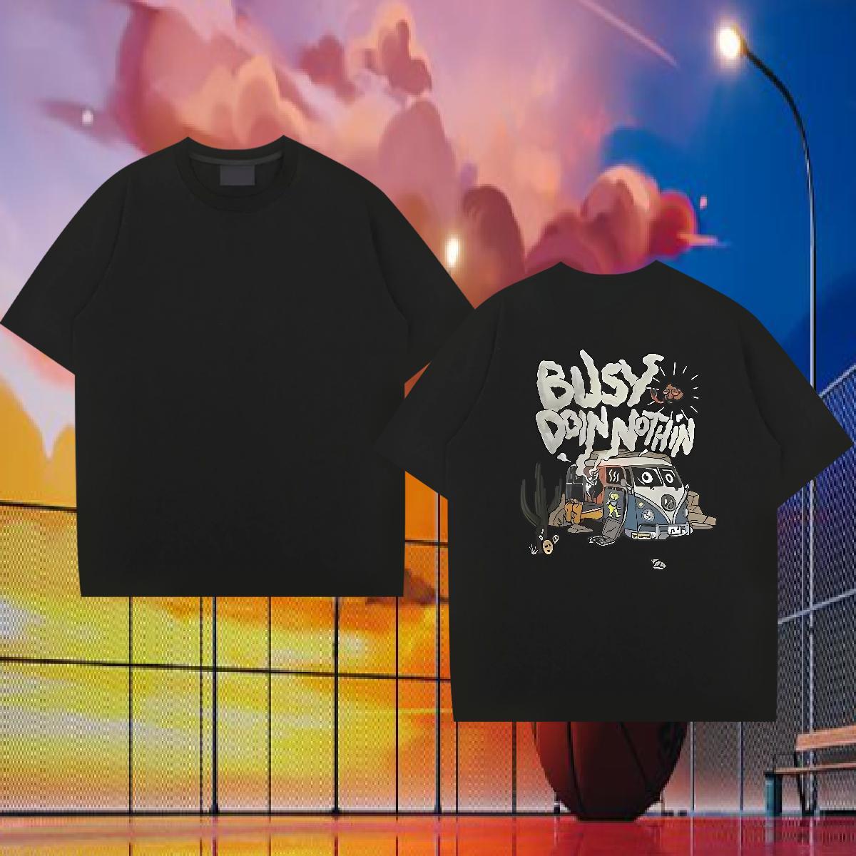 2024 Summer Man T Shirts car Polos 100% Cotton 230g Beach Wholesale Asian Size Breathable Crew Neck Men Tops Tees