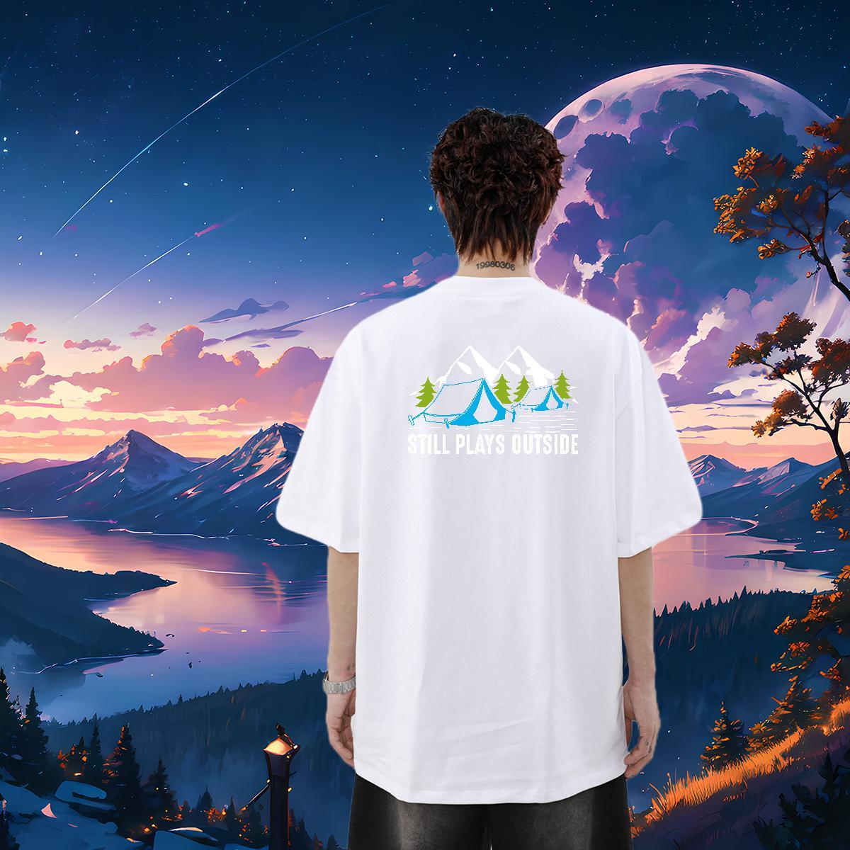 New Designer T shirt mountains Tshirts 230g Cotton Casual Comfortable Black Oversized Breathable Soft Men Tees