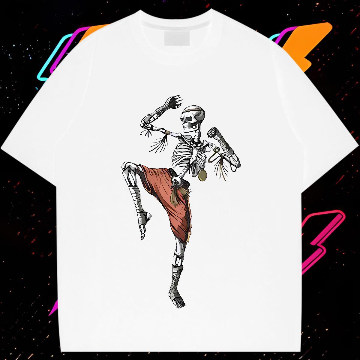 Casual New T-Shirts for Men kongfu Tops 230g Cotton Street Wear Cool Oversized 3XL 4XL Pure Cotton Couples T Shirts