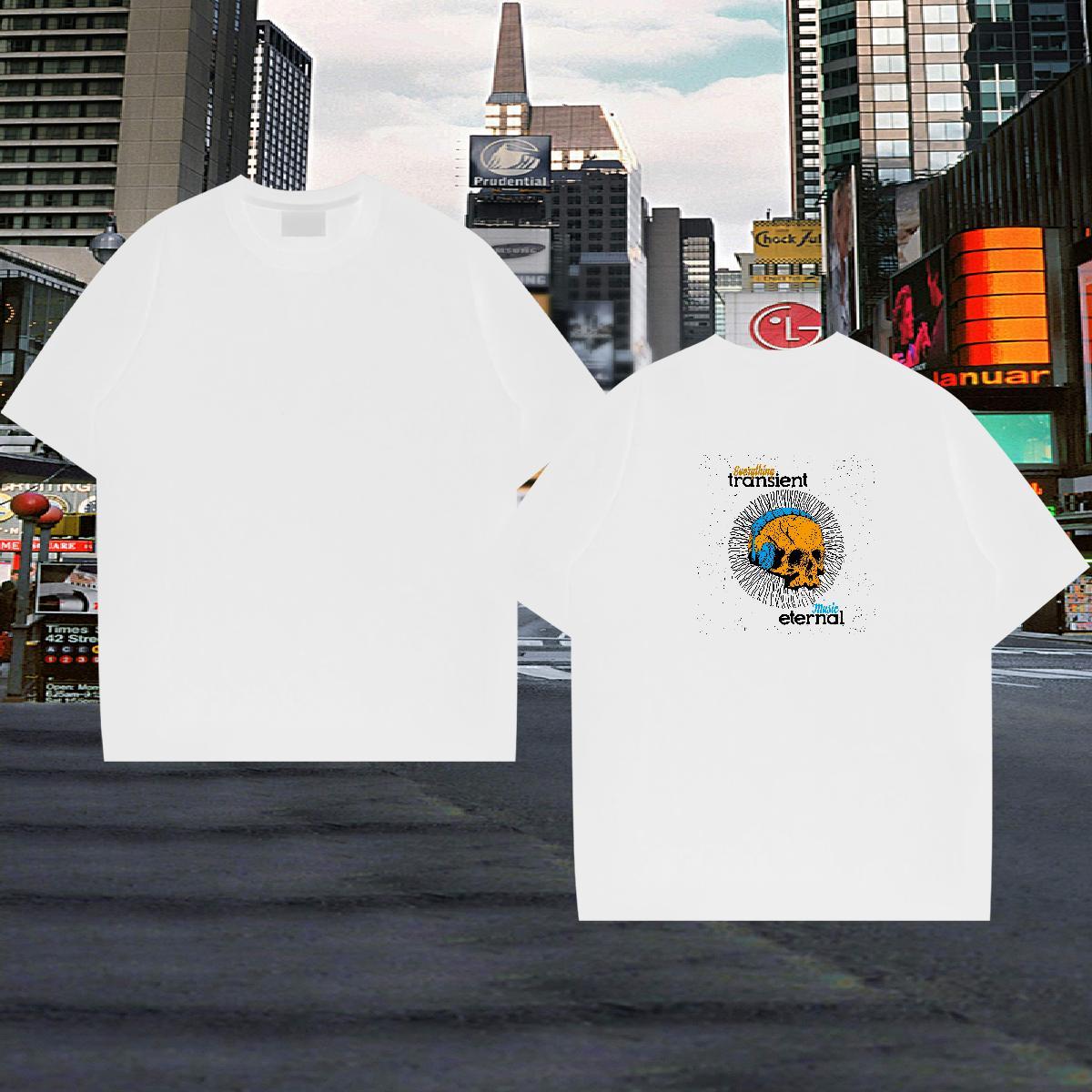 Brand Man T Shirts skull Polos 230g 100% Cotton Casual Free Shipping DIY Logo Oversized Breathable Short Sleeve Men Tops Tees