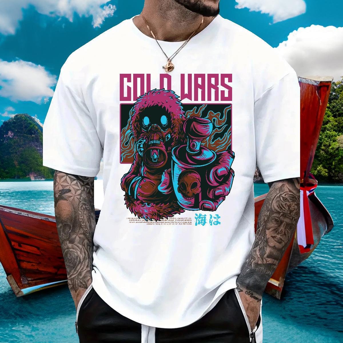 2024 New Man T Shirts ET Tops Tees 230g Pure Cotton High Street Hip Hop Wholesale Cartoon Print Breathable Soft Tshirts