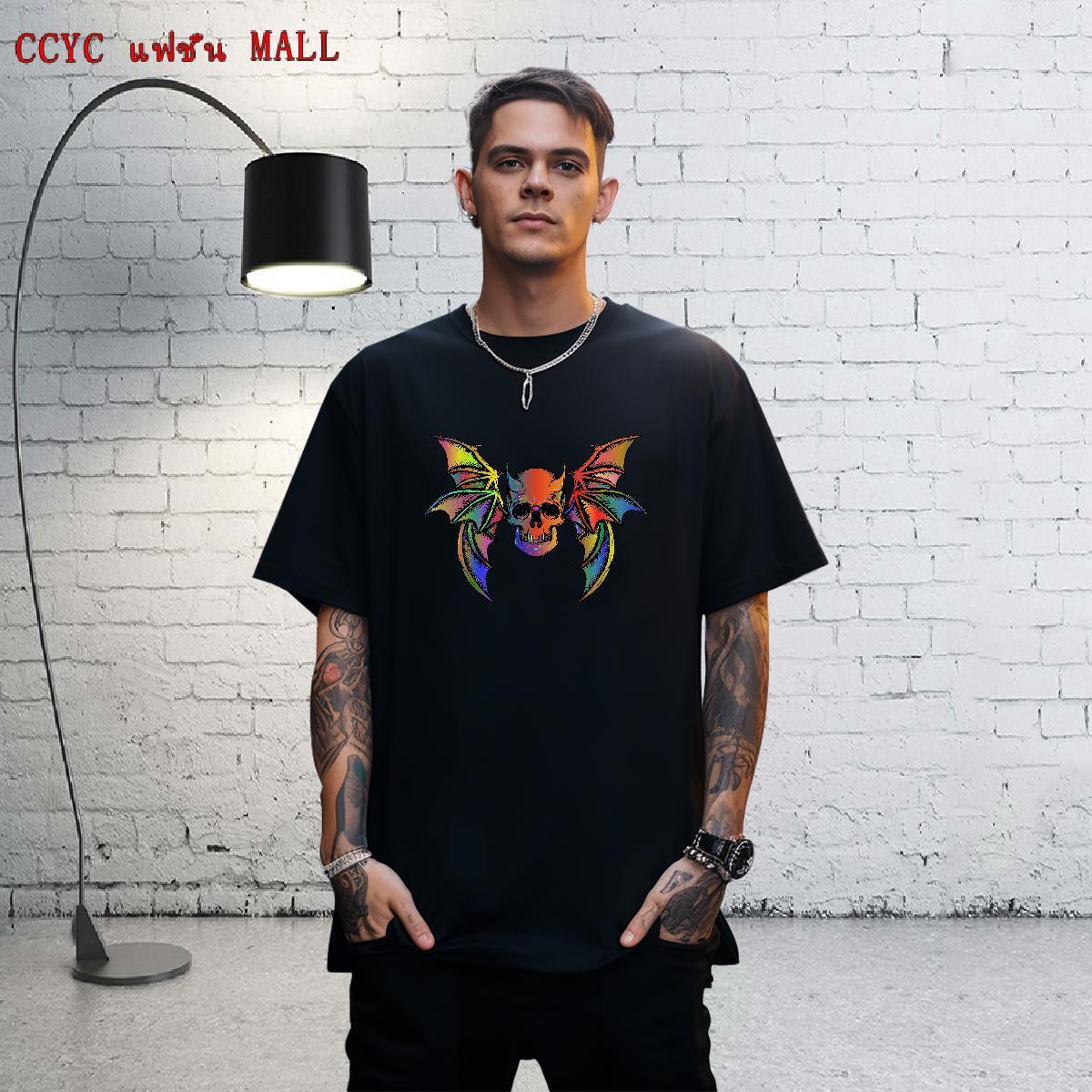 Fashion Casual T Shirt For Man skull Clothes 230g Cotton Sports Casual Loose Fit Plus Size Cartoon O-Neck Short Sleeve Men Tees