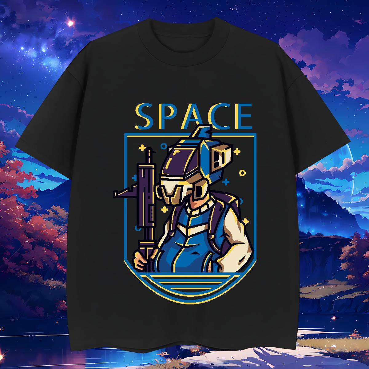 Brand Men T Shirts robot Tops Tees 100% Cotton 230g Hip Hop Wholesale Anime Breathable Short Sleeve Men Clothes T-Shirt