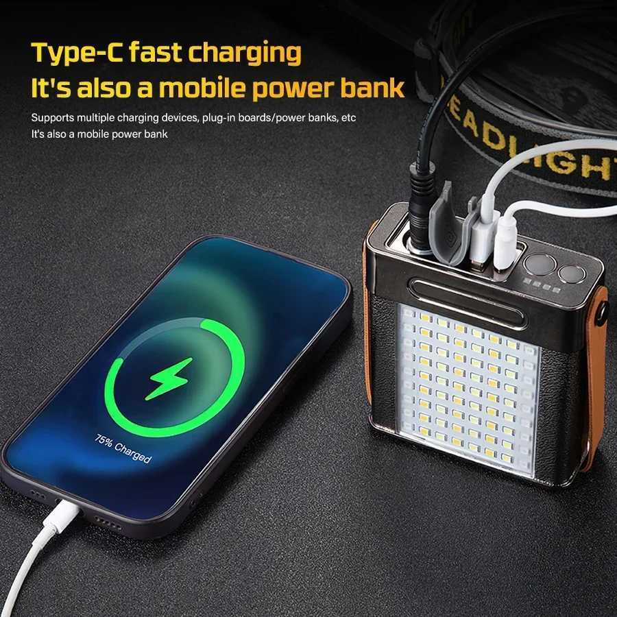 Powerful LED Headlamp 40W Split Headlight Mining Lamp P50 Head Flashlight Rechargeable Waterproof Fishing Camping HeadTorchCL240807