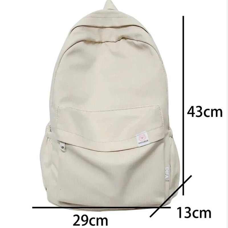 waterproof nylon womens backpack travel bag school teenage girls solid color Mochila 240807