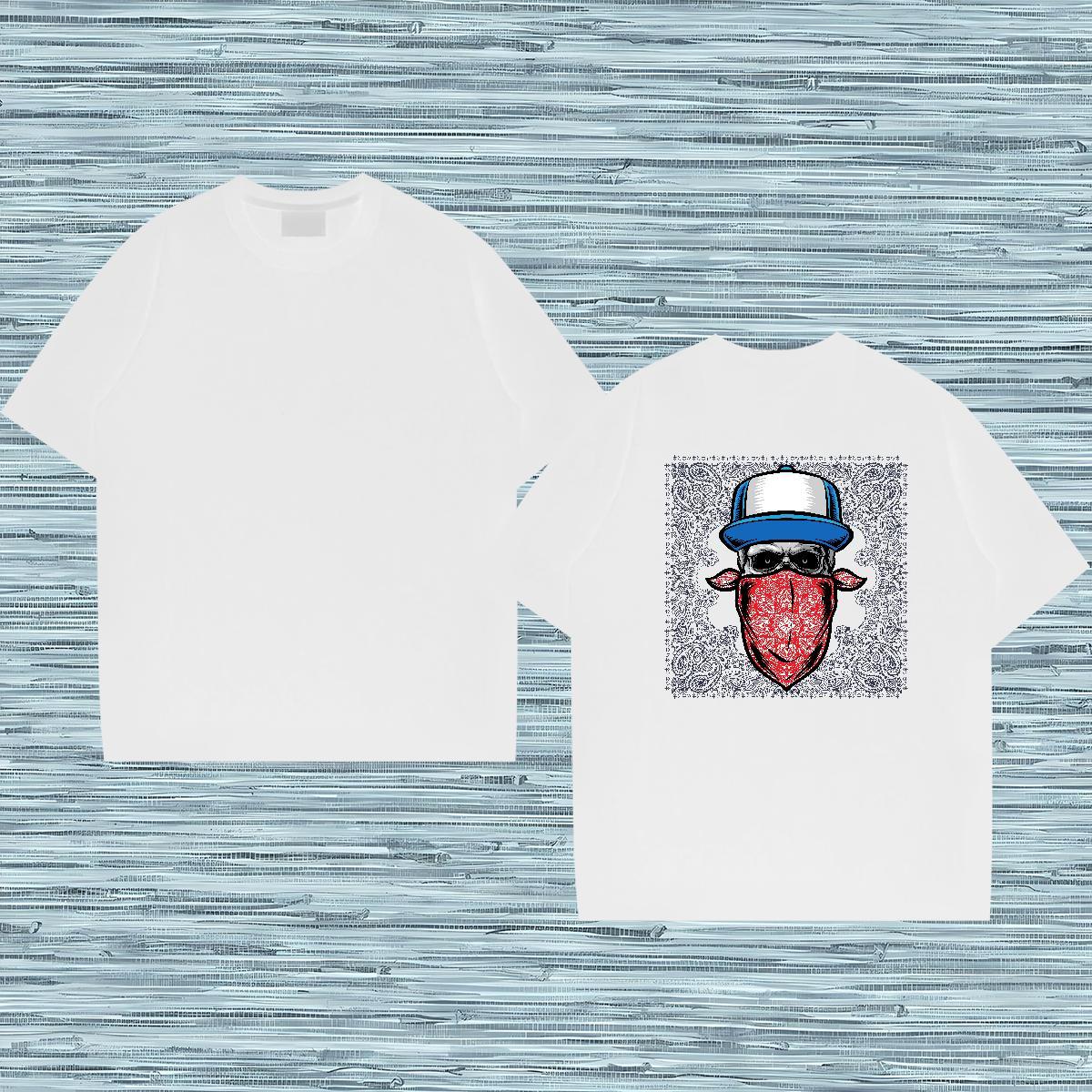 Customized Mens T Shirts skull Tshirts 230g 100% Cotton Street wear Hip Hop Cool Anime Crew Neck Breathable Tshirt for Man Woman