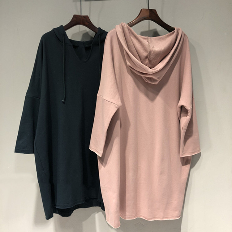 Hooded long sleeved hoodie spring new loose and thin lazy style bf Korean version student mid length top