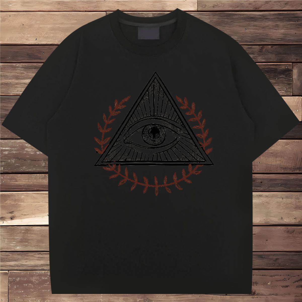 Fashion Casual Man T Shirts eye of the devil Clothings 230g Pure Cotton Street Casual Popular Custom Printing Breathable Crew Neck Tshirts